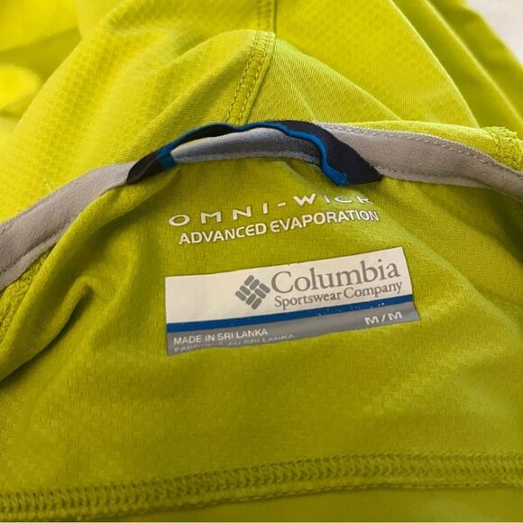 Columbia Omni-Wick Quarter Zip Jacket yellow green size medium hooded - Picture 7 of 7